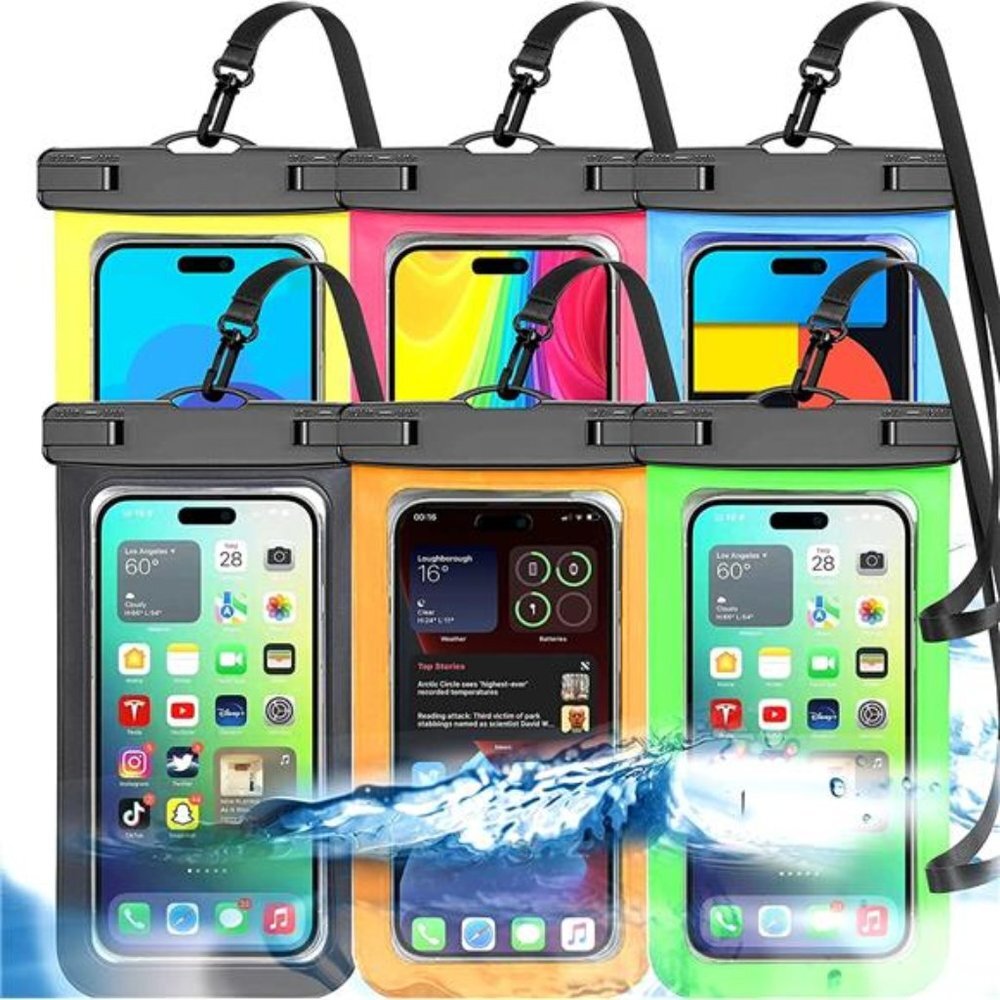6 Pack Universal Waterproof Phone Pouch, Large Phone Waterproof Case Dry Bag